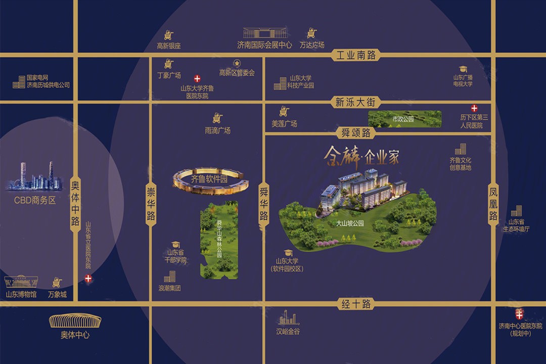 济南金麟企业家区位图