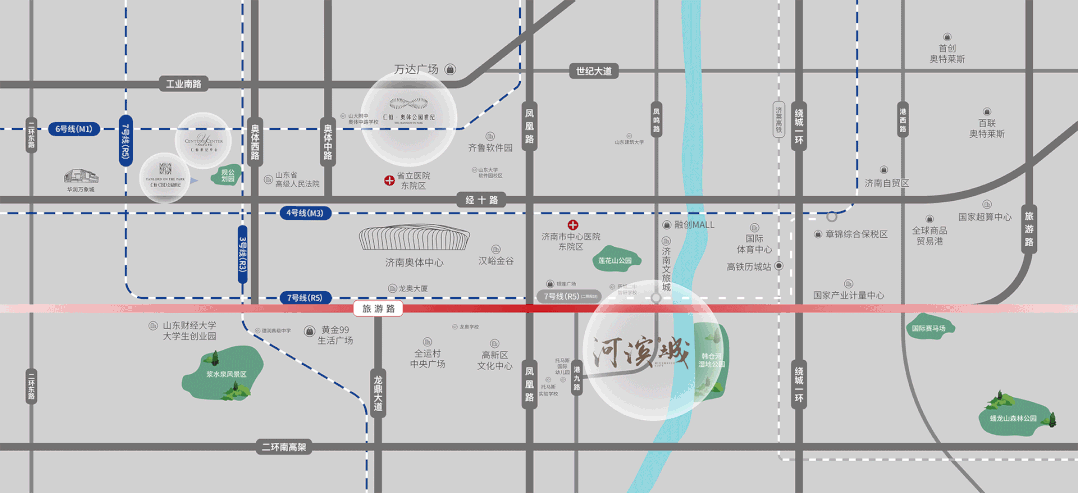 济南铁投仁恒河滨城区位图
