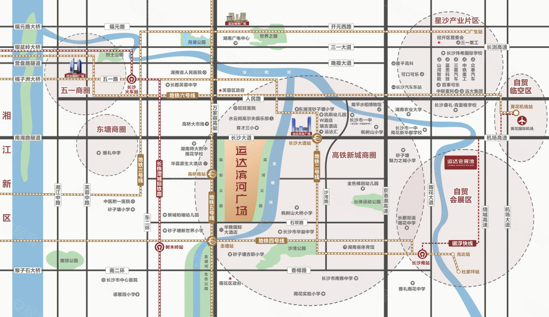 长沙运达滨河广场区位图